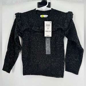 Black Ruffled Toddler Sweater NWT